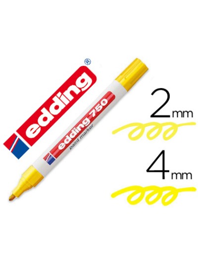Rotulador edding punta fibra 750 amarillo punta redonda 2-4 mm