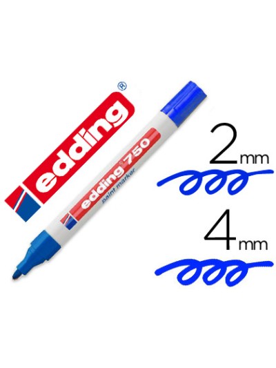 Rotulador edding punta fibra 750 azul punta redonda 3,5 mm