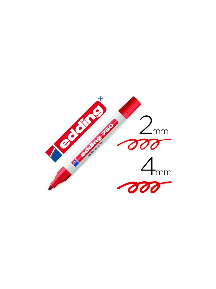 Rotulador edding punta fibra 750 rojo punta redonda 2-4 mm Rotulador edding punta fibra 750 rojo punta redonda 2-4 mm
