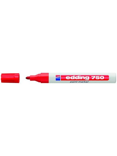 Rotulador edding punta fibra 750 rojo punta redonda 2-4 mm