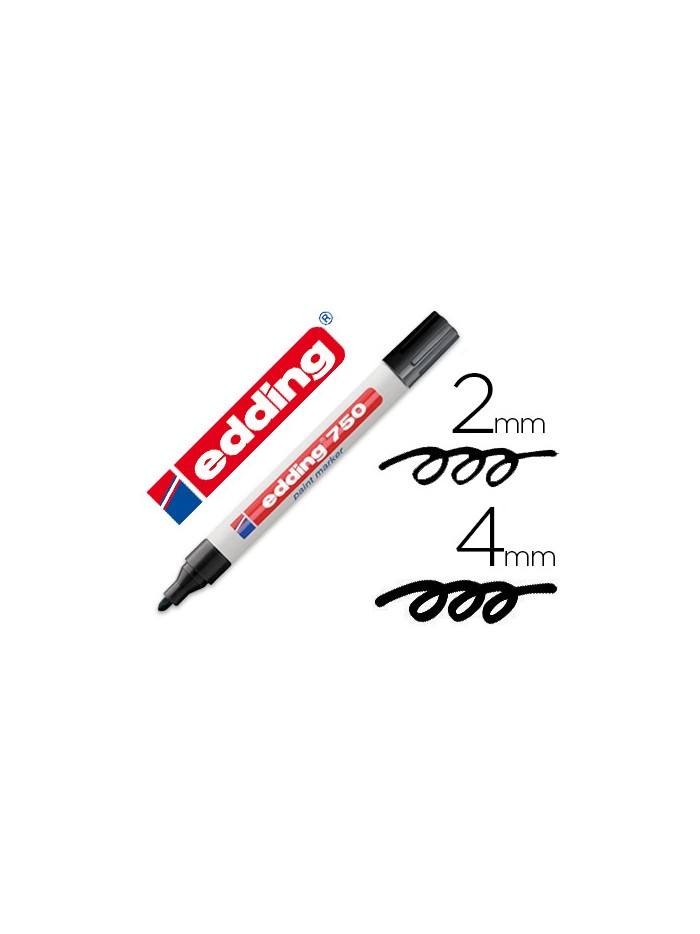 Rotulador edding punta fibra 750 negro punta redonda 2-4 mm Rotulador edding punta fibra 750 negro punta redonda 2-4 mm