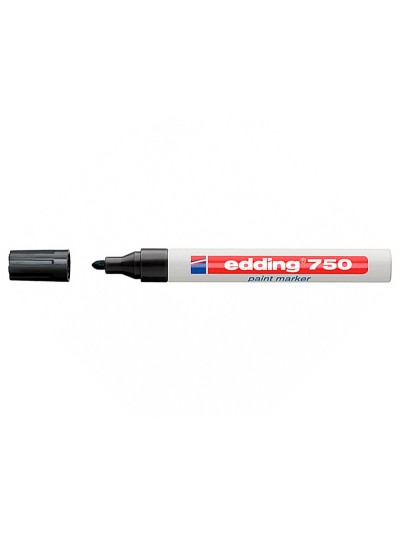 Rotulador edding punta fibra 750 negro punta redonda 2-4 mm