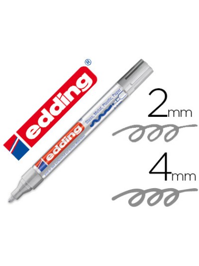Rotulador edding punta fibra 750 plata punta redonda 2-4 mm