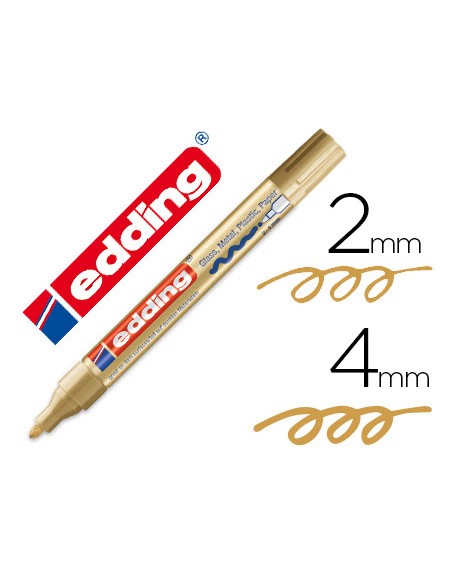 Rotulador edding punta fibra 750 oro punta redonda 2-4 mm