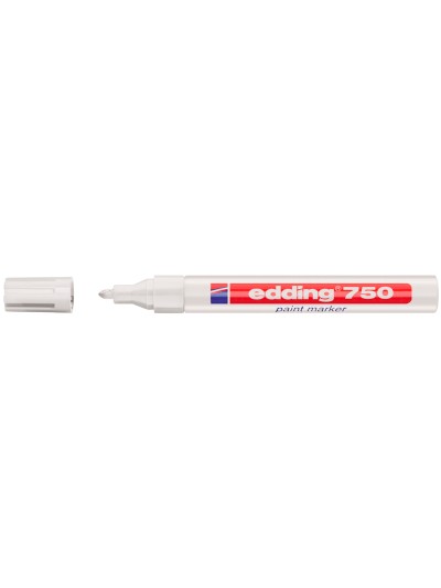 Rotulador edding punta fibra 750 blanco punta redonda 2-4 mm