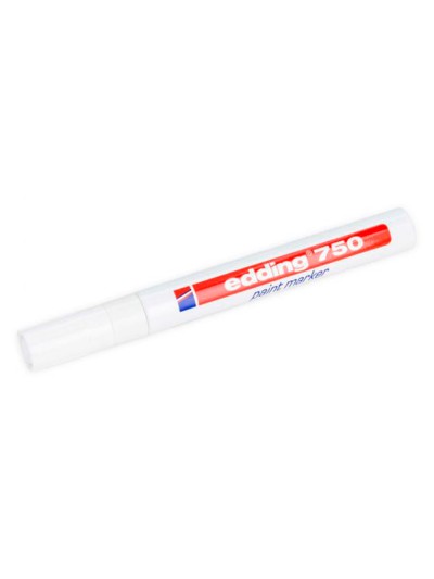 Rotulador edding punta fibra 750 blanco punta redonda 2-4 mm