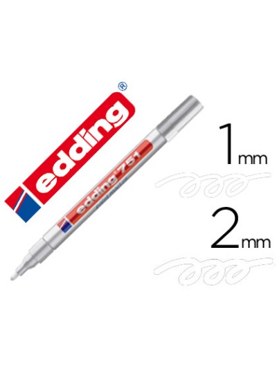 Rotulador edding punta fibra 751 blanco punta redonda 1-2 mm