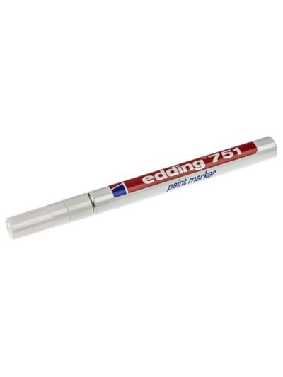 Rotulador edding punta fibra 751 blanco punta redonda 1-2 mm