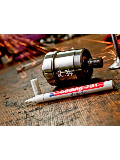 Rotulador edding punta fibra 751 blanco punta redonda 1-2 mm
