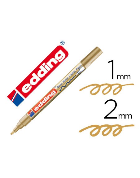 Rotulador edding punta fibra 751 oro punta redonda 1-2 mm