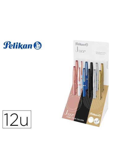 Boligrafo pelikan jazz noble elegance expositor de 12 unidades colores surtidos