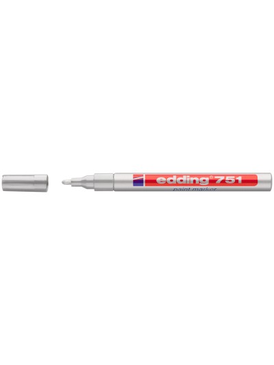 Rotulador edding punta fibra 751 plata punta redonda 1-2 mm