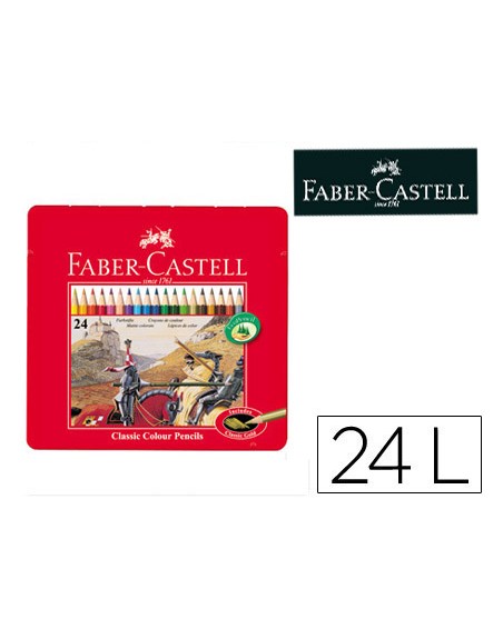 Lapices de colores faber castell caja metalica de 24 colores surtidos