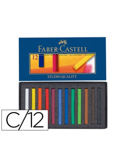 Tiza pastel faber castell estuche carton de 12 unidades colores surtidos