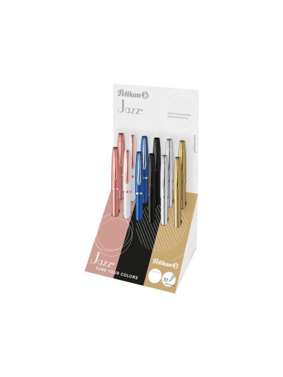 Boligrafo pelikan jazz noble elegance expositor de 12 unidades colores surtidos