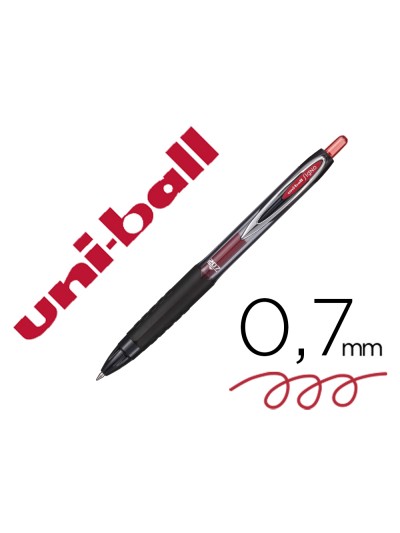 Boligrafo uni-ball signo 207e retractil 0,7 mm color rojo