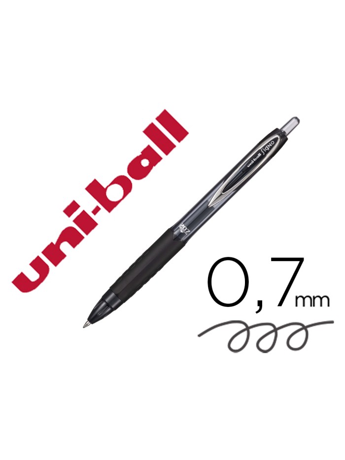 Boligrafo uni-ball signo 207e retractil 0,7 mm color negro Boligrafo uni-ball signo 207e retractil 0,7 mm color negro