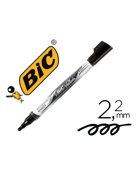 Rotulador bic velleda liquid pocket punta redonda 2,2 mm negro