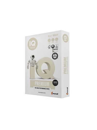 Papel fotocopiadora iq premium din a4 80 gramos paquete de 500 hojas