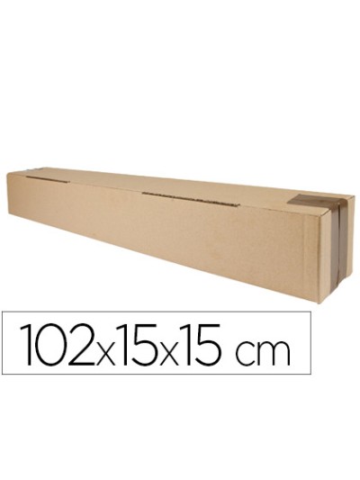 Caja para embalar q-connect tubo carton reciclado canal simple 3 mm color kraft 1020x150x150 mm