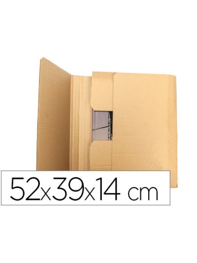Caja para embalar libros q-connect carton reciclado canal simple 3 mm color kraft 520x390x140 mm