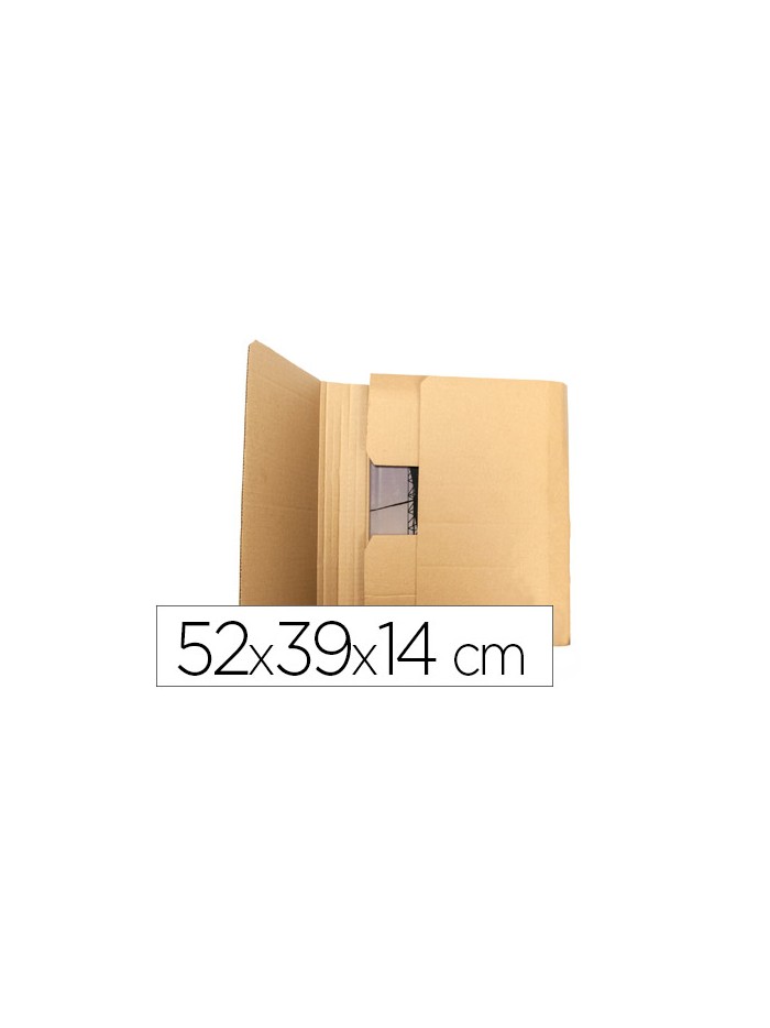 Caja para embalar libros q-connect carton reciclado canal simple 3 mm color kraft 520x390x140 mm Caja para embalar libros q-connect carton reciclado canal simple 3 mm color kraft 520x390x140 mm