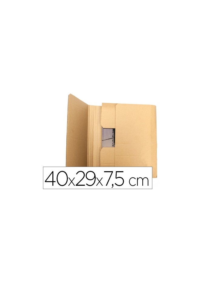 Caja para embalar libros q-connect carton reciclado canal simple 3 mm color kraft 400x290x75 mm Caja para embalar libros q-connect carton reciclado canal simple 3 mm color kraft 400x290x75 mm