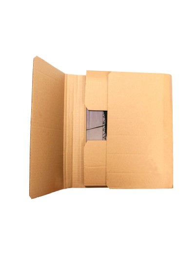 Caja para embalar libros q-connect carton reciclado canal simple 3 mm color kraft 400x290x75 mm