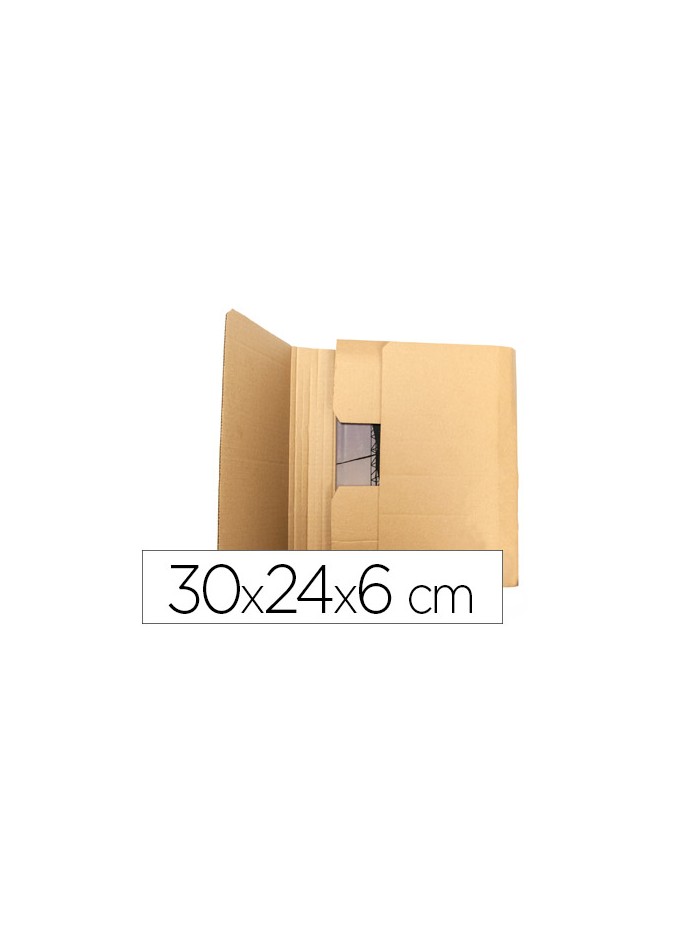 Caja para embalar libros q-connect carton reciclado canal simple 3 mm color kraft 300x240x60 mm Caja para embalar libros q-connect carton reciclado canal simple 3 mm color kraft 300x240x60 mm