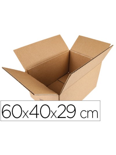 Caja para embalar q-connect americana carton reciclado canal simple 5 mm color kraft 600x400x290 mm