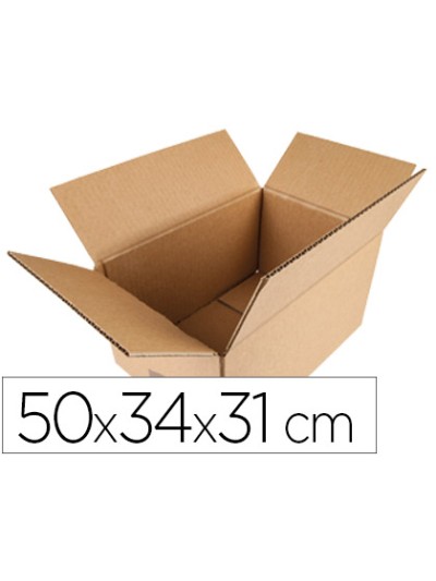 Caja para embalar q-connect americana carton reciclado canal simple 5 mm color kraft 500x340x310 mm