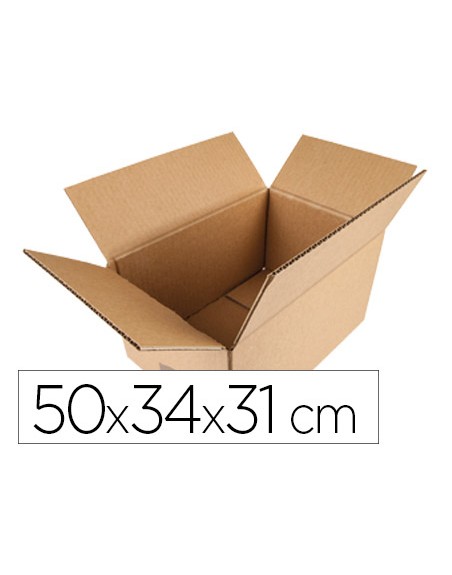 Caja para embalar q-connect americana carton reciclado canal simple 5 mm color kraft 500x340x310 mm