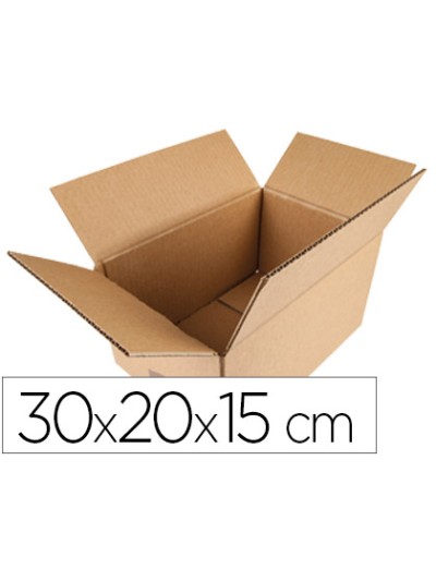 Caja para embalar q-connect americana carton reciclado canal simple 5 mm color kraft 300x200x150 mm