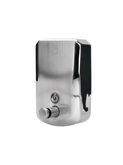 Dispensador manual q-connect de jabon 800 ml acero inoxidable 115x56x179mm