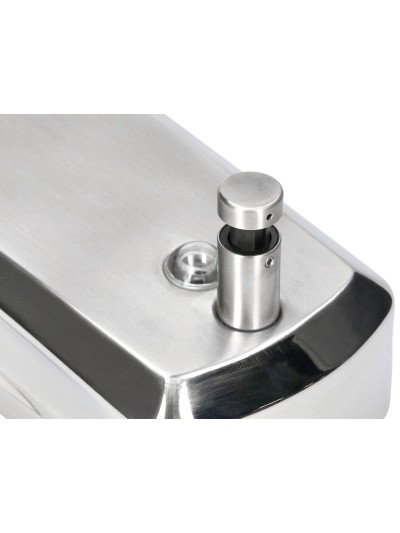 Dispensador manual q-connect de jabon 800 ml acero inoxidable 115x56x179mm