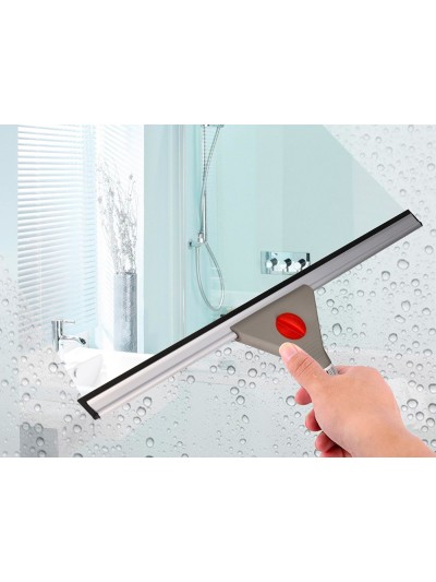 Limpiaventanas q-connect industrial mango de acero y hoja limpiadora de plastico de 40 cm de ancho
