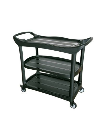 Carro de servicio multifuncional q-connect 3 estantes plastico 1115x524x940 mm