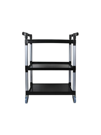 Carro de servicio multifuncional q-connect 3 estantes de polipropileno 830x420x970 mm