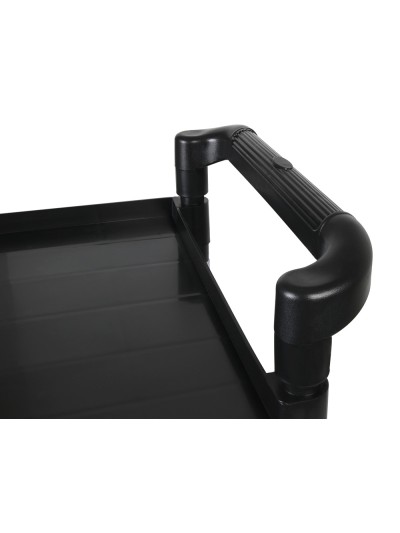 Carro de servicio multifuncional q-connect 3 estantes de polipropileno 830x420x970 mm