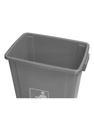 Papelera contenedor q-connect plastico con tapa de balancin 20 litros gris 340x240x450 mm