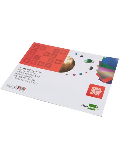 Bloc trabajos manuales liderpapel papel metalizado 240x315mm 10 hojas colores surtidos