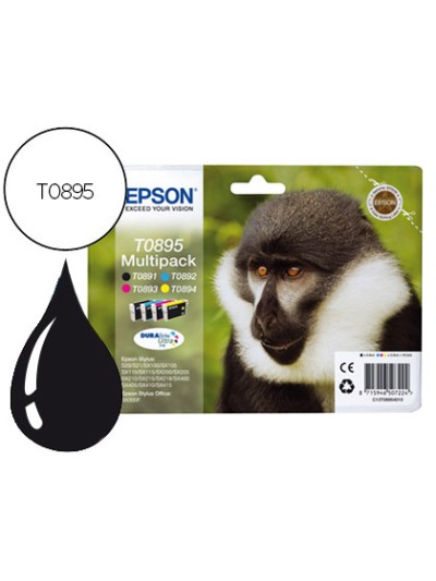 Ink-jet epson t0895 multipack stylus s21/ sx100/sx105/ sx115/sx215/sx218/ sx400/sx40/ sx415 bx300 negro