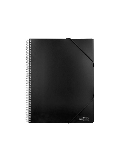 Carpeta liderpapel escaparate con espiral 80 fundas polipropileno din a4 negro
