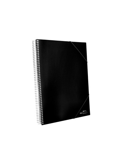 Carpeta liderpapel escaparate con espiral 80 fundas polipropileno din a4 negro