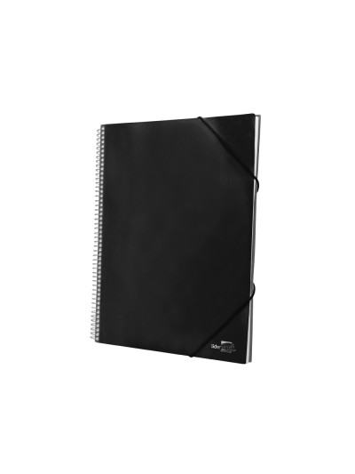 Carpeta liderpapel escaparate con espiral 60 fundas polipropileno din a4 negro