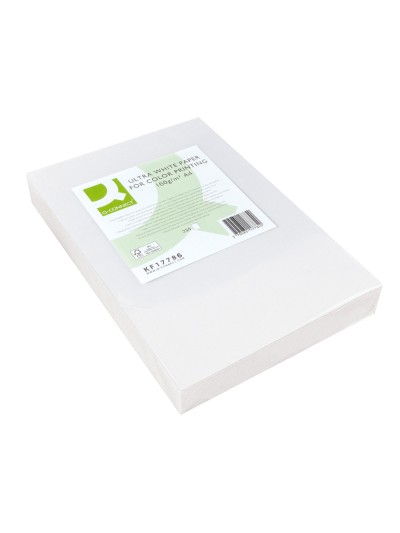 Papel fotocopiadora q-connect ultra white din a4 160 gramos paquete de 250 hojas