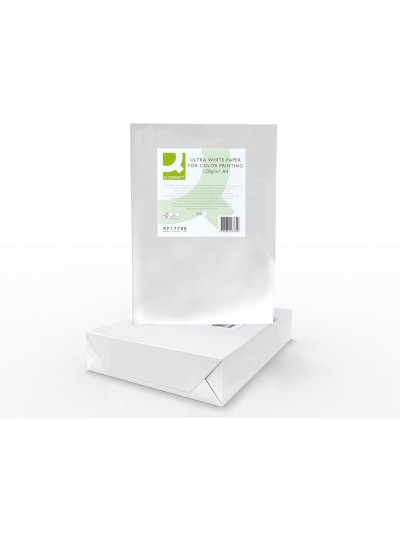 Papel fotocopiadora q-connect ultra white din a4 120 gramos paquete de 250 hojas