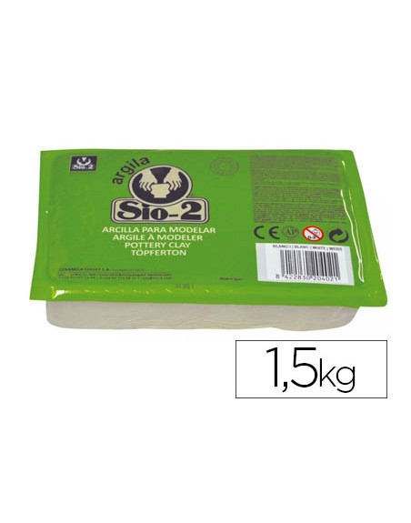 Arcilla argila sio-2 color blanco paquete de 1,5 kg