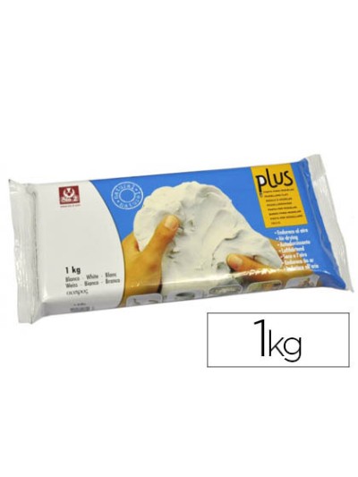 Arcilla sio-2 plus blanca endurece al aire paquete de 1 kg