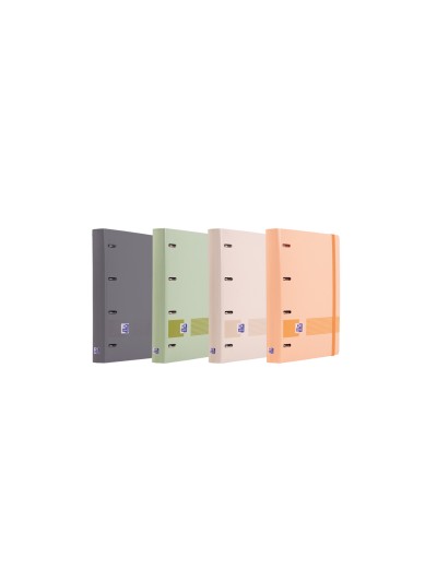 Carpeta con recambio oxford europeanbinder boreal din a4+ 4 anillas 35 mm recambio 100 hojas cuadro 5 mm colores